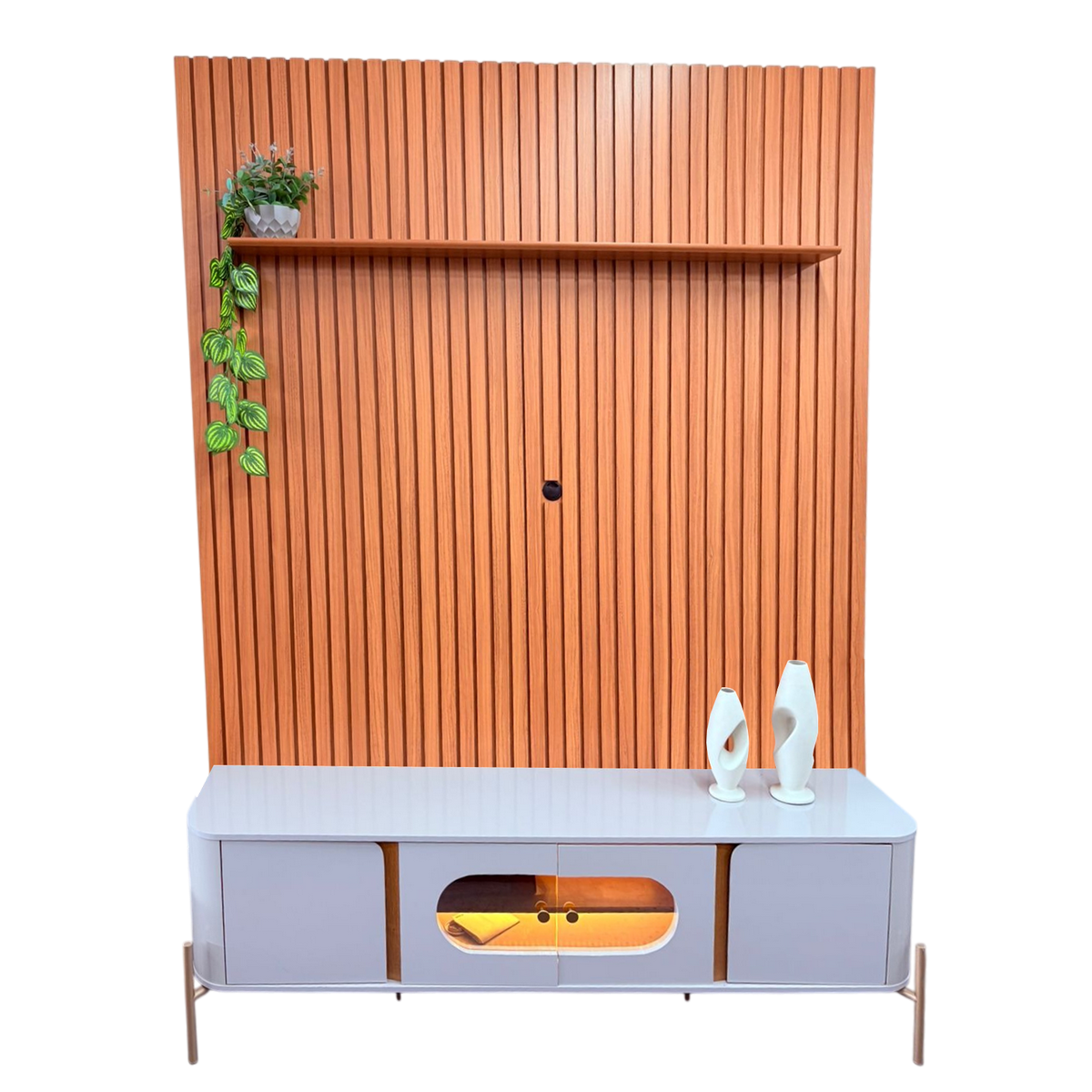 Painel até 75″ Arbo 1.9 Cedro + Rack Juquehy Off White/Naturale – EDN MÓVEIS + BECHARA - Imagem 6