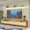 Painel até 85″ Nobre 230 Off White + Rack Requinte 212 Naturale/Off White – GELIUS