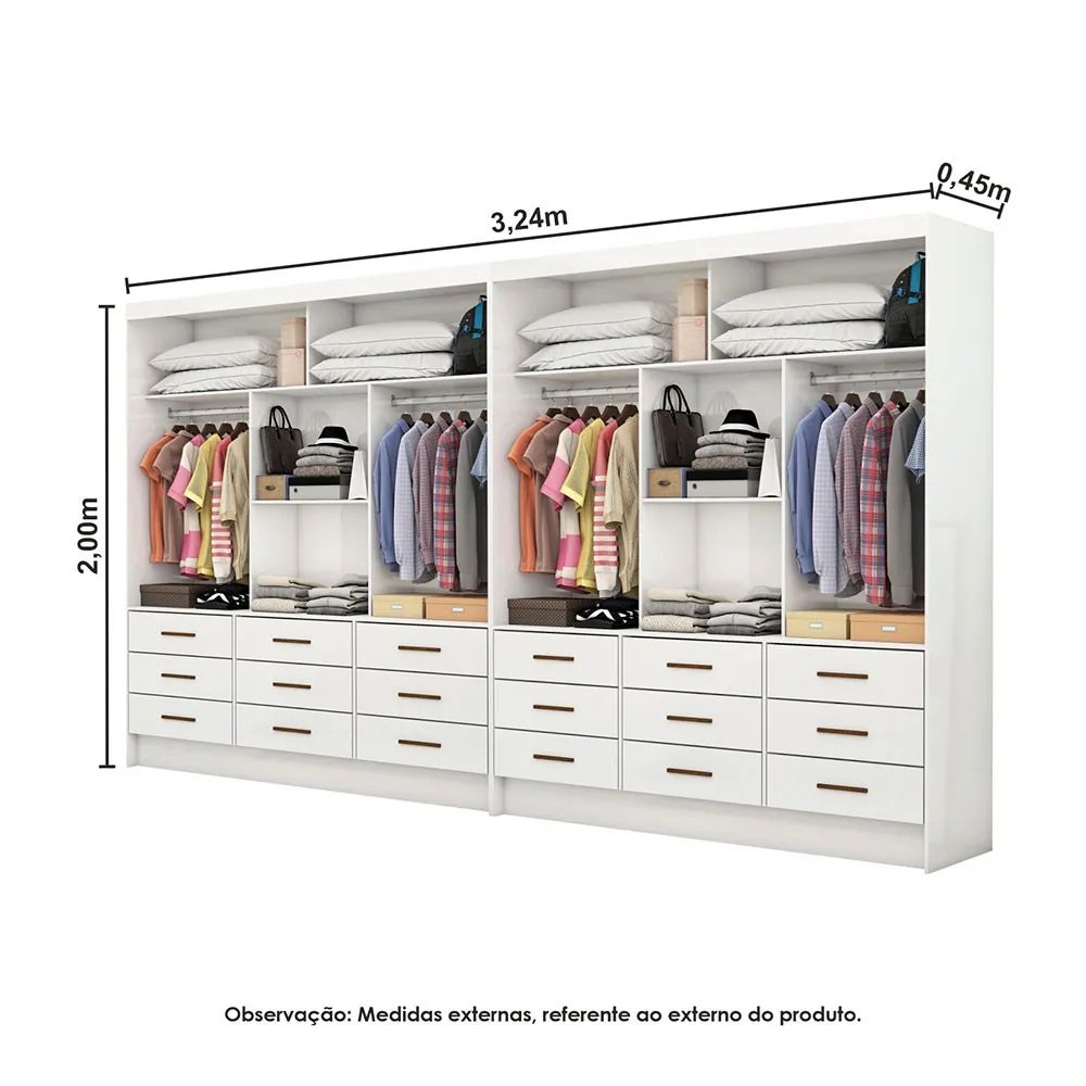 Closet Sevilha 1,62 m x 1,62 m Branco – CARIOCA MÓVEIS - Imagem 3