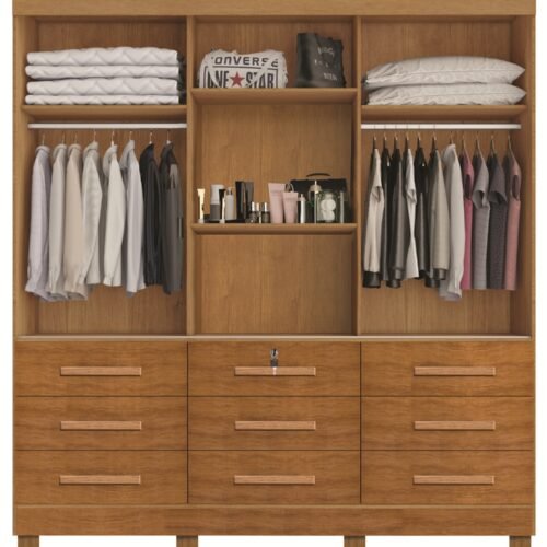 Alternative view of Guarda-Roupa 3 Portas(Com Pés)Athenas 1,80 m Nature – BIANCHI