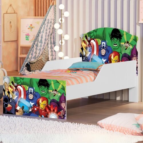 Mini Cama Juvenil Lívia (Menino) Vingadores 404188 - MADEC MÓVEIS