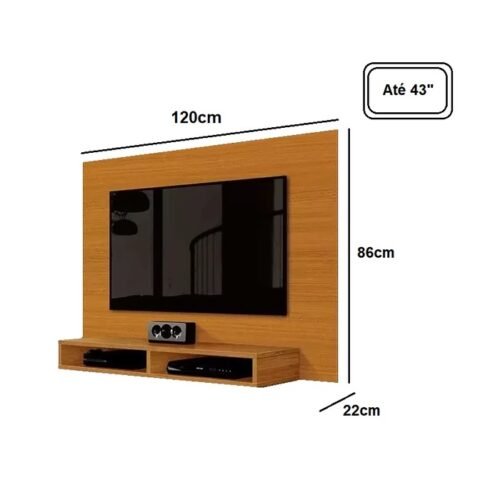 Alternative view of Painel até 43″ Fox New Cedro – EDN MÓVEIS