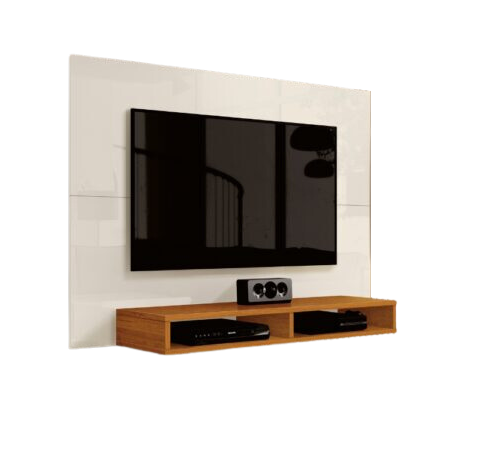 Alternative view of Painel até 43″ Fox New Off White/Cedro – EDN MÓVEIS