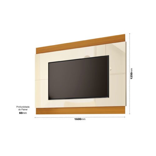 Alternative view of Painel até 60" Legacy 1.6 Off White/Cedro Natural - EDN MÓVEIS