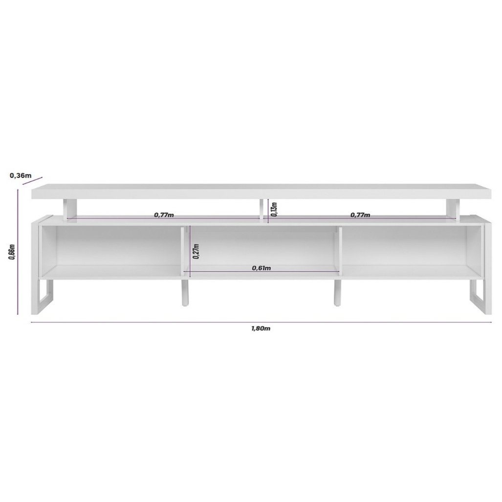 Rack ate 70" Esmeralda Nature/Off White - LINEA BRASIL - Imagem 4
