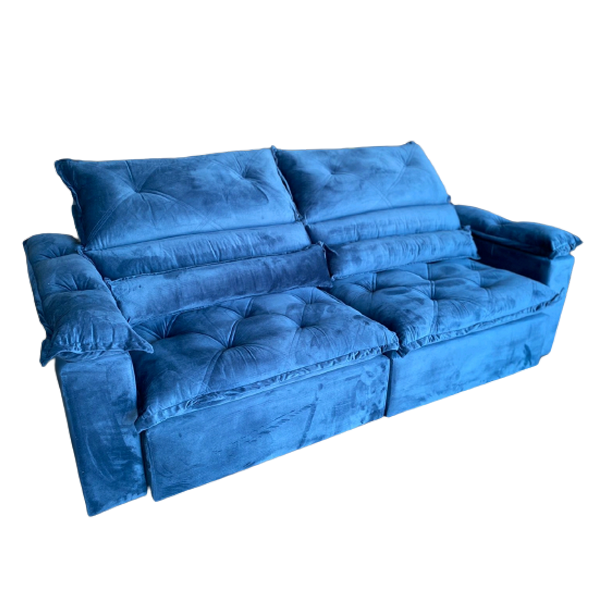 Sofá Retrátil e Reclinável Agata 240 Azul - IMPÉRIO ESTOFADOS - Imagem 2