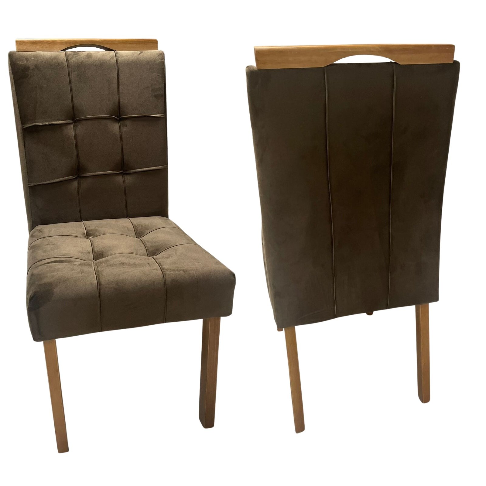 Kit 2 Cadeiras Sophia Veludo Marrom 103 - WM DECOR - Imagem 5