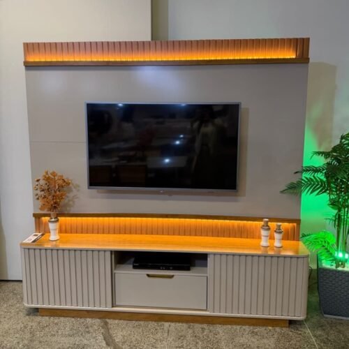 Alternative view of Home até 85" Atena Off White/Cinamomo - JCM MOVELARIA