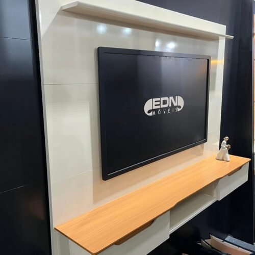 Alternative view of Painel até 65" Studio Off White/Cedro - EDN MÓVEIS