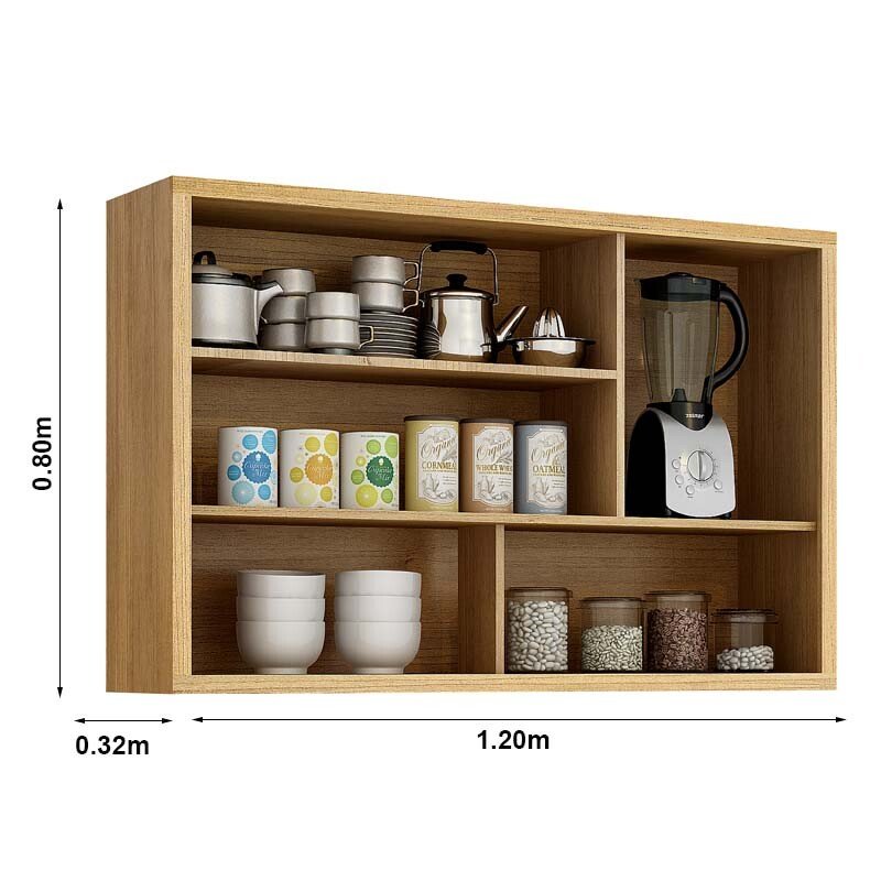 Cozinha Torino 3 Peças Paneleiro + Balcão + Aéreo Cinamomo/Off - Valdemoveis - Imagem 5