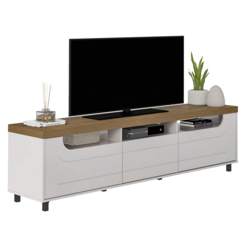 Alternative view of Rack até 75" Mercury Pinho/Off White - ARTELY