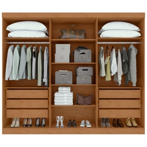 Alternative view of Guarda-Roupa 6 Portas Bertha Amêndoa Clean/Off White – LOPAS