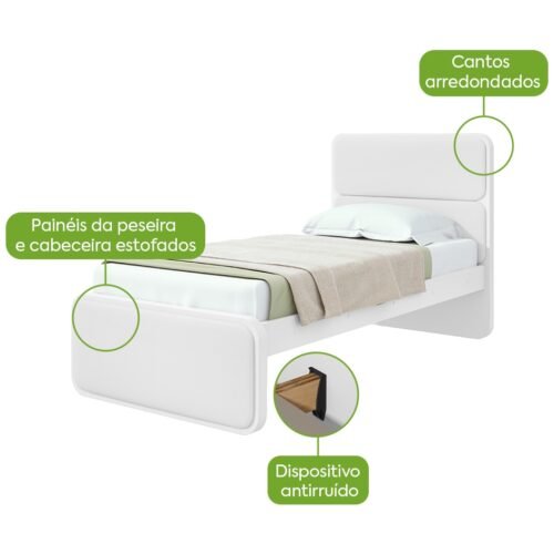 Alternative view of Cama Solteiro Loop Branco - LOPAS