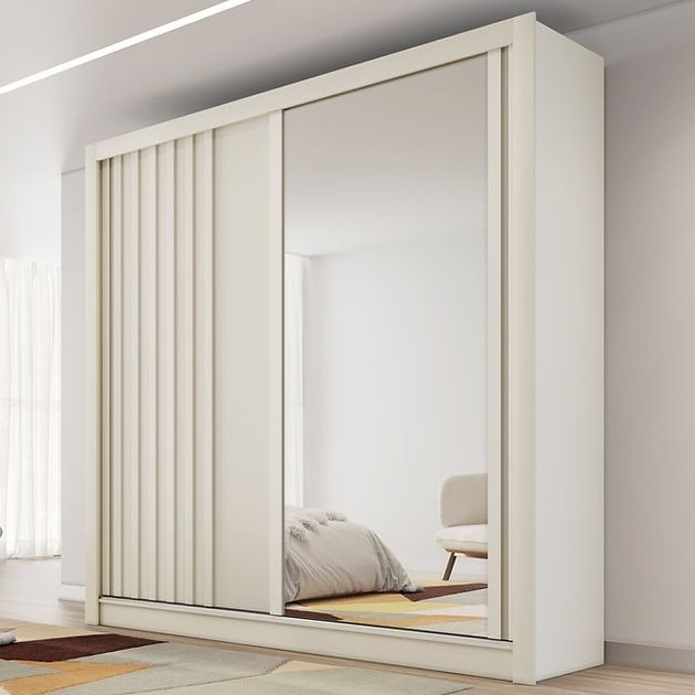 Guarda-Roupa 2 Portas Lugano 1,80 m Off White - MOVEIS EUROPA