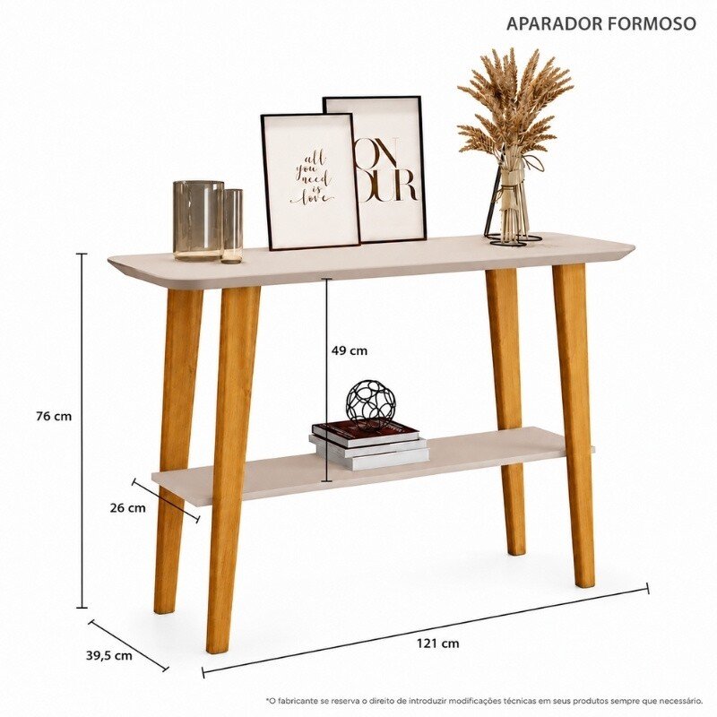 Aparador Formoso Candian Off/Cinamomo Larg. 1.21m - JCM - Imagem 3