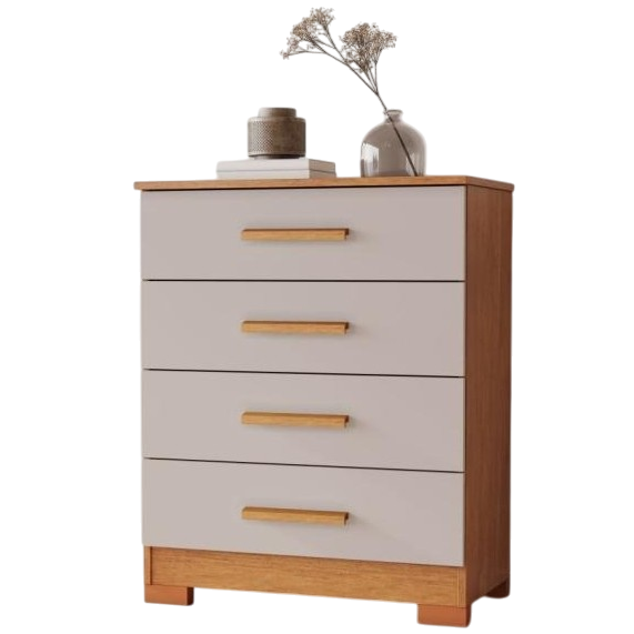 Comoda 4 Gavetas Lidia Cinamomo/Off White - JCM MOVELARIA - Imagem 3