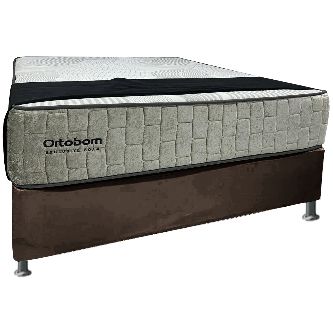Colchão Casal Exclusive Foam 30 cm HR 33 + Base Simples Corino Marrom – ORTOBOM + BIOSTAR - Imagem 4