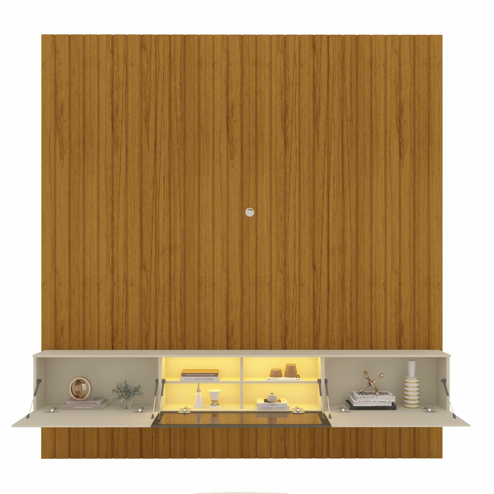Home Suspenso até 85" Majestade 230 Naturale com Nicho Luminare Off White - GELIUS - Imagem 2
