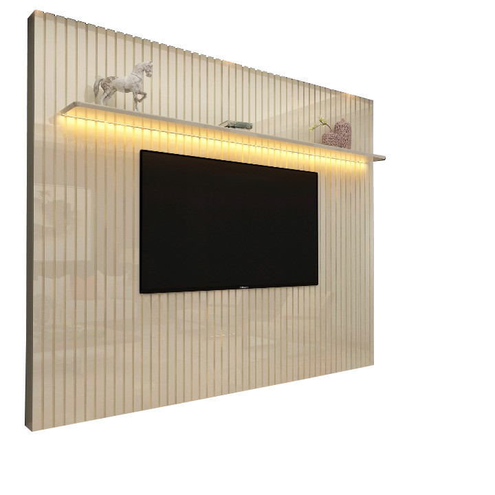 Painel ate 85" Nobre Ripado 230 Off White - GELIUS - Imagem 4