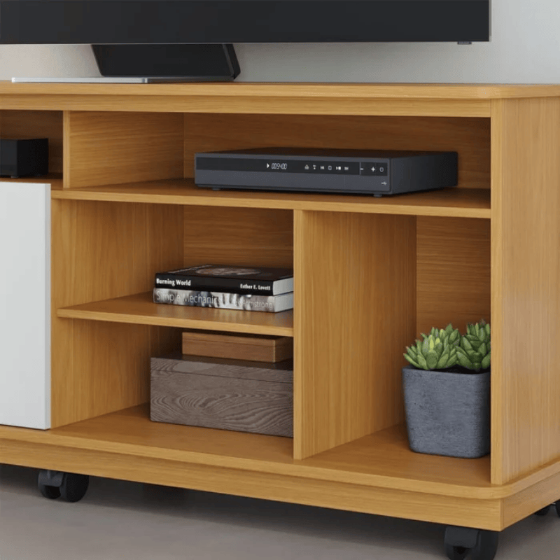 Rack Bancada Jurerê Larg. 1.50m Naturale/Off White Mate para TV até 65"- Colibri - Imagem 5