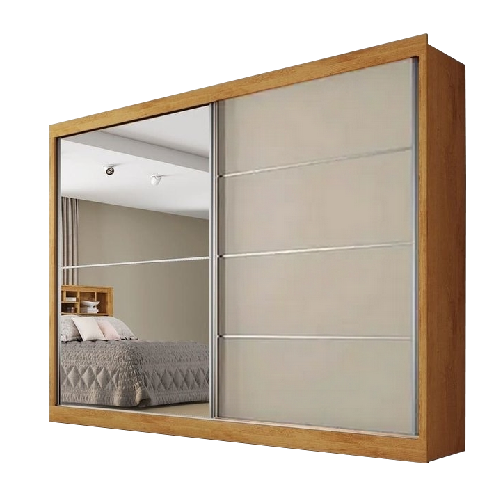Guarda-Roupa 2 Portas Verona 2,02 m Peroba/Off White/Peroba – MÓVEIS EUROPA - Imagem 6