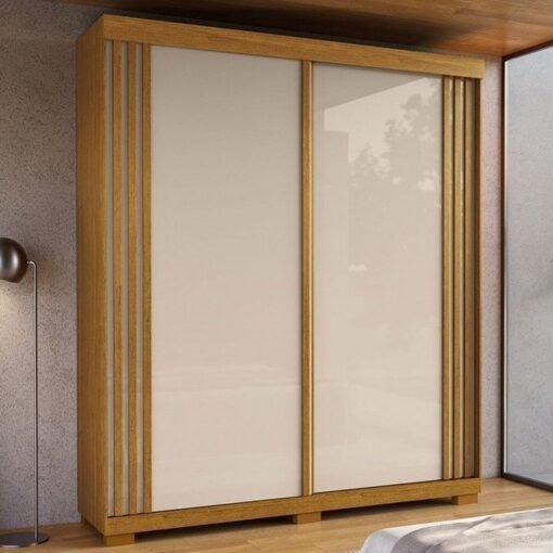 Guarda-Roupa 2 Portas Athena 1,80 m (S/Espelho) Cinamomo/Off White/Cinamomo – ACP MÓVEIS - Imagem 2