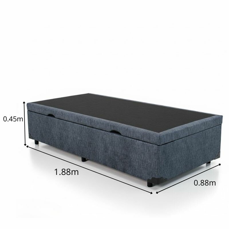 Box Baú Solteiro Prime Confort 88x188x45 Linho Petróleo Blindado - Issacar - Imagem 2