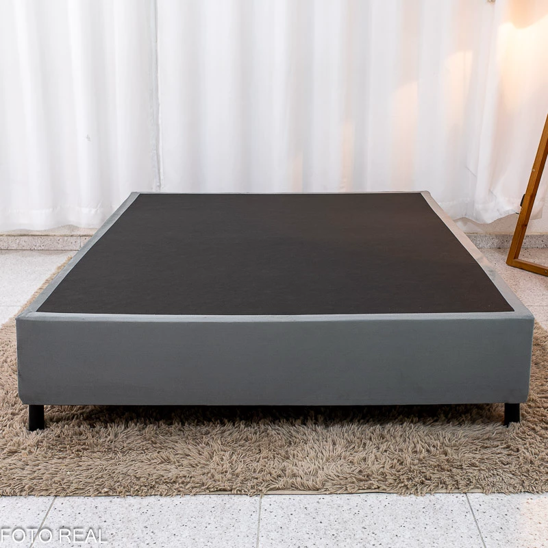 Box Casal Sued Cinza Ortobel + Colchão Casal Tiradentes Linho Cinza 138x188x62 Molas Ensacadas - D Vitrine - Suporta até 220kg - Imagem 8