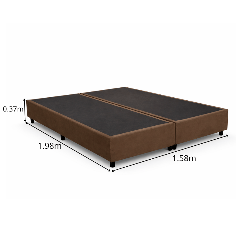 Box Queen Bipartida 158x198x37 Sued Marrom - Ortobel - Imagem 3