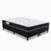 Colchão Queen Santé 100% Espuma D33 Nosso Sonho + Box Queen Sued Preto Ortobel - 158x198x57 | Suporta até 250kg