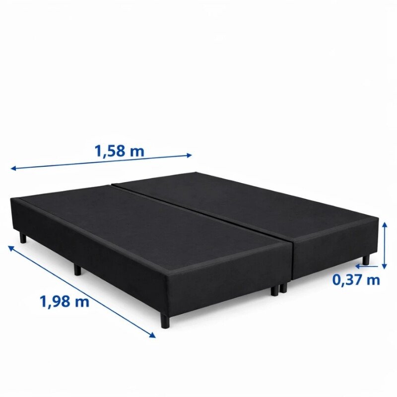 Colchão Queen Santé 100% Espuma D33 Nosso Sonho + Box Queen Sued Preto Ortobel - 158x198x57 | Suporta até 250kg - Imagem 5