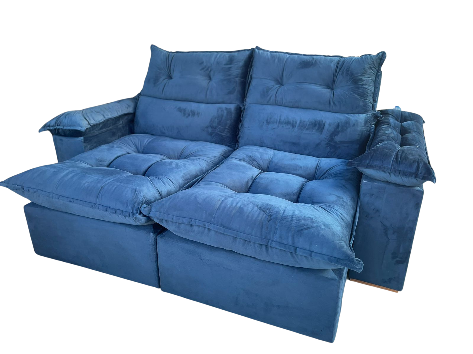 Sofá Retrátil e Reclinável Imperial 2,00 m Veludo Jolie Azul 07 - IMPERIAL DECOR - Imagem 4
