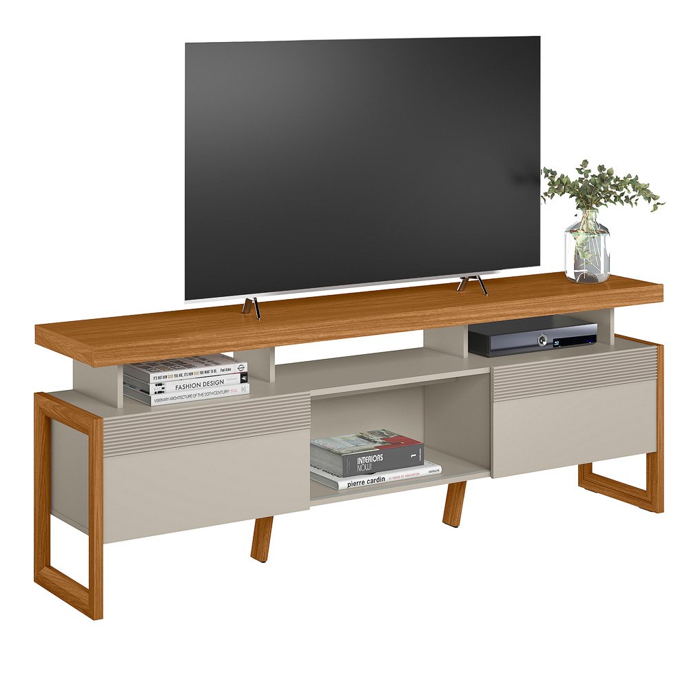 Rack ate 70" Esmeralda Nature/Off White - LINEA BRASIL - Imagem 6