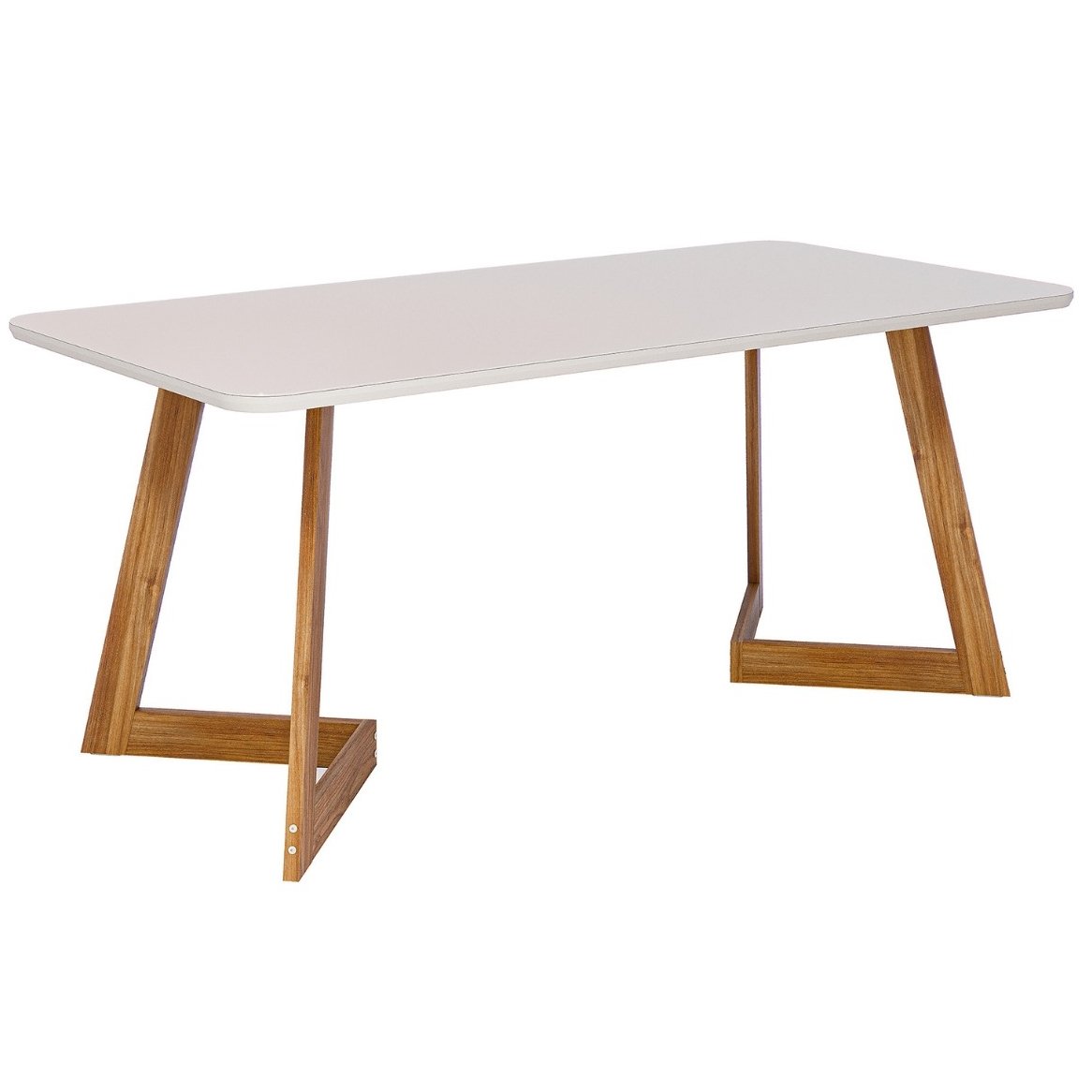 Mesa Caju 180 (C/Vidro) Madeira/Off White - CIMOL - Imagem 5