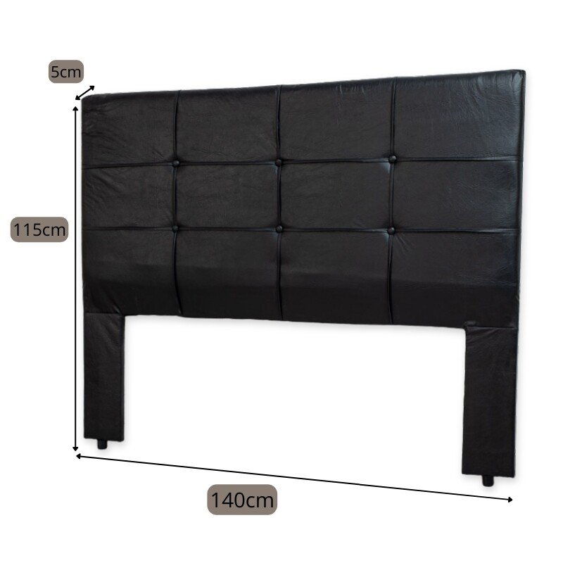 Cabeceira Casal 1.40 Eslovênia Korino Preto - Imagem 2