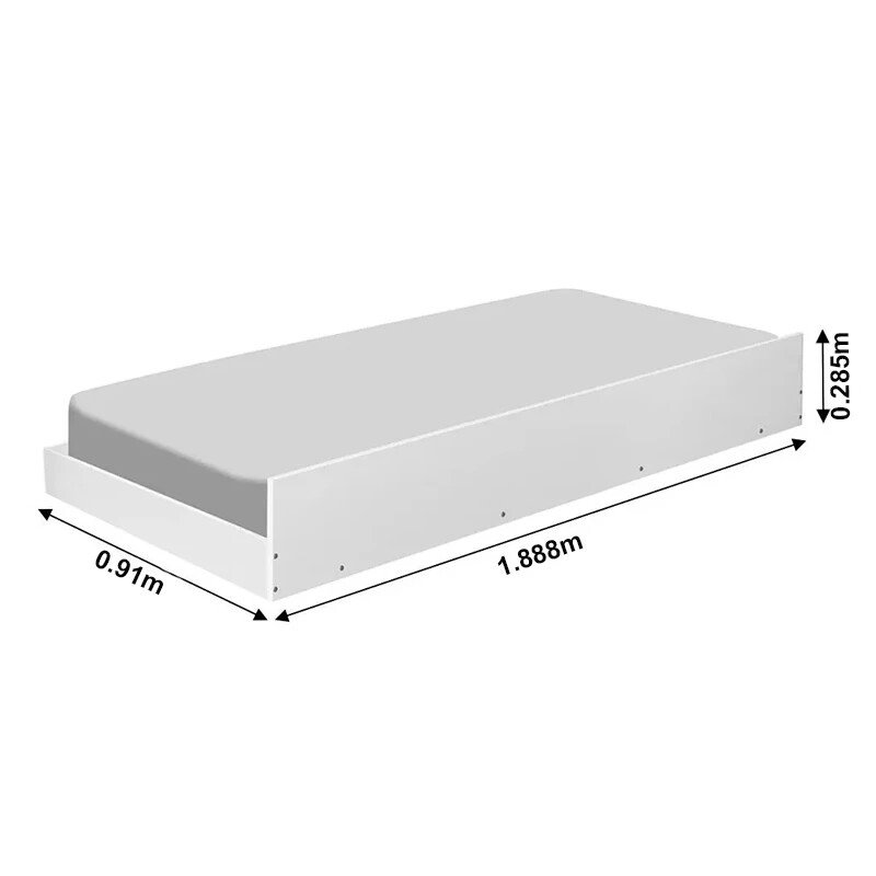 Cama Auxiliar Barcelona Branco 91x188x29 Tebarrot - Imagem 2