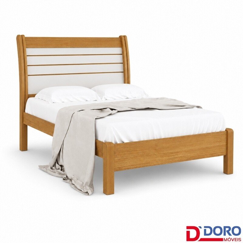 Cama Casal Esmeralda Plus Larg. 1.50m Cinamomo/Off - D Doro