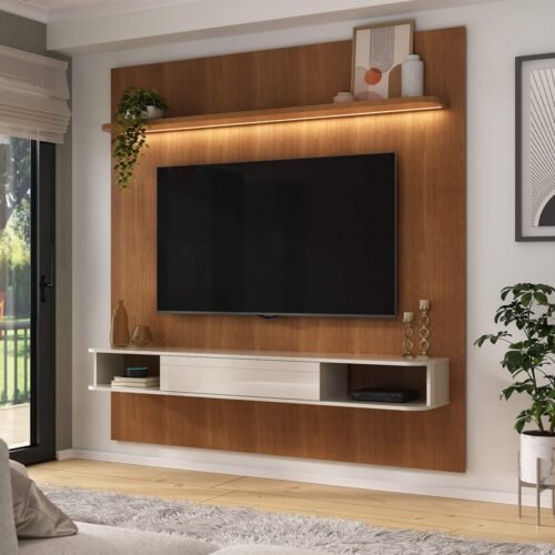 Painel até 75" Belluno Cinamomo/Off White - ARTELY