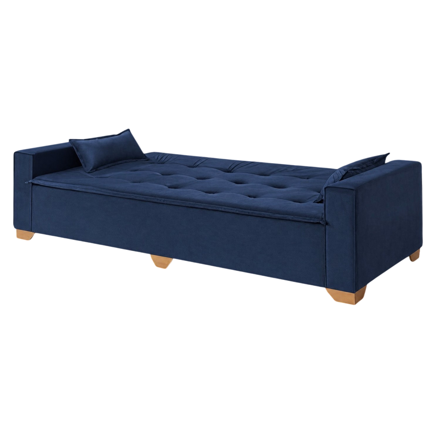 Sofá Cama Canadá 2,18 m Veludo Azul 185 - TOP ESTOFADOS - Imagem 2