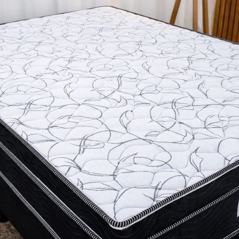 Colchão Casal Airtech 150 Ortopillow Ortopédico D45 Ortobom + Box Casal Sued Preto Ortobel - 138x188x65 | Suporta até 200kg - Imagem 3