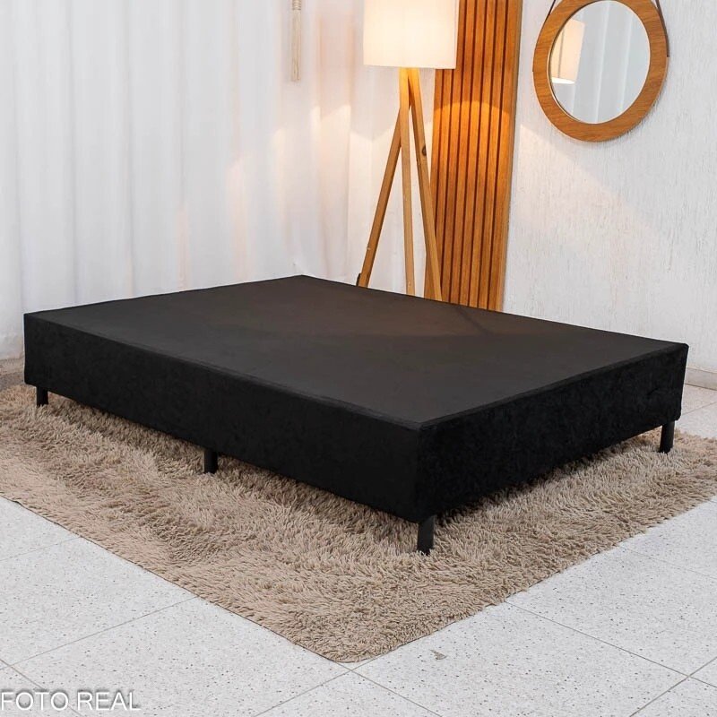 Colchão Casal Airtech 150 Ortopillow Ortopédico D45 Ortobom + Box Casal Sued Preto Ortobel - 138x188x65 | Suporta até 200kg - Imagem 6