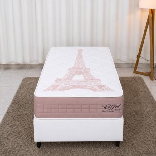 Alternative view of Colchão Solt. Eiffel Molas Ensacadas Rosa - Anjos + Box Solt. Korino Branca Ortobel - 88x188x63 | Suporta até 130kg
