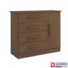 Cômoda Firenze Castanho 4 Gavetas e Sapateira Larg. 1.10m - D Doro