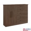 Cômoda New Athos Castanho 5 Gavetas e Sapateira Larg. 1.36m - D Doro