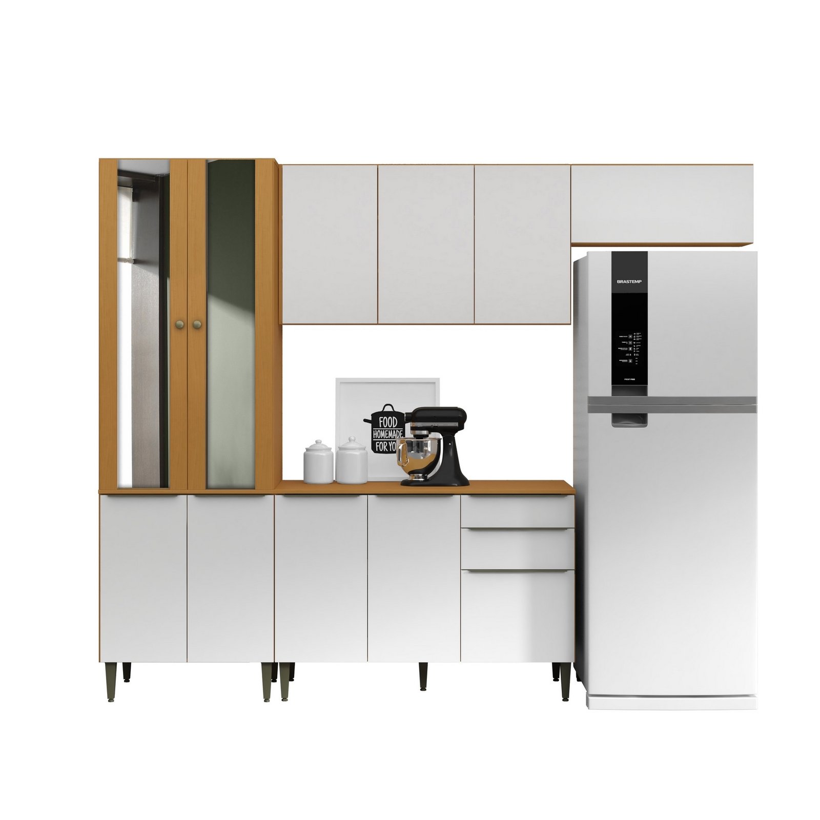 Cozinha Completa (4 Peças) Luana Cinamomo/Branco - ARAMÓVEIS - Imagem 6