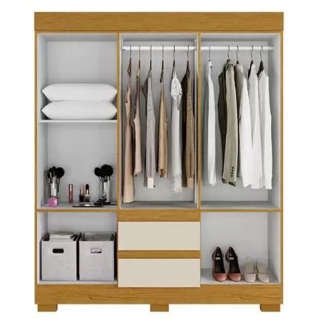 Guarda-Roupa 6 Portas Maya 1,491 m Cinamomo/Off White - ACP MÓVEIS - Imagem 3