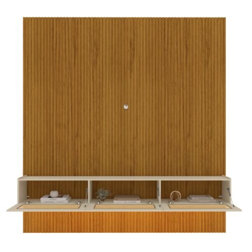 Alternative view of Home Suspenso até 85" Supremo Ripado 218 Naturale com Nicho Native Off White - GELIUS