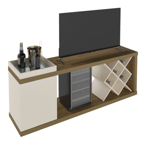 Alternative view of Rack Bar até 60" Madrid Pinho/Off White - ARTELY