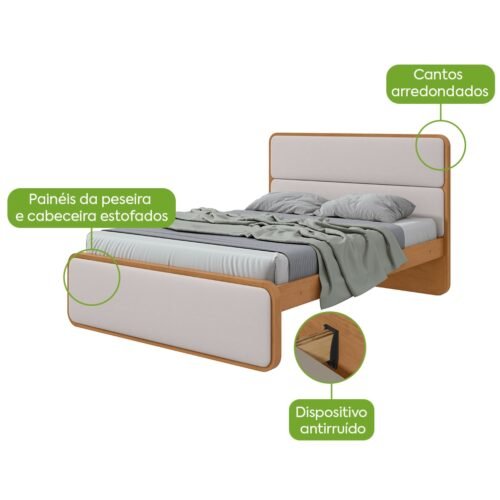 Alternative view of Cama Casal Loop Amêndoa Clean - LOPAS