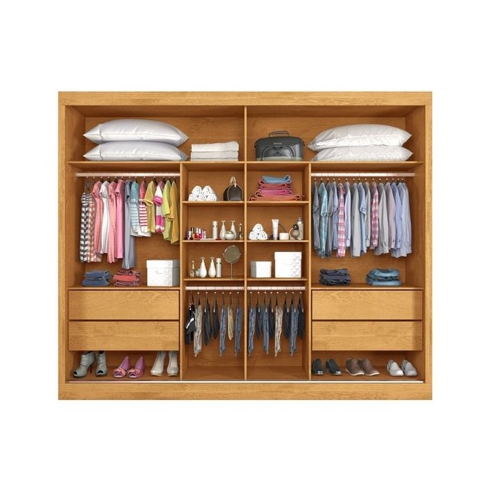 Guarda-Roupa 2 Portas Verona 2,02 m Peroba/Off White/Peroba – MÓVEIS EUROPA - Imagem 5